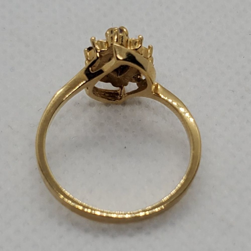 14 Karat Gold Electroplated Purple & Clear Stone Ring - Picture 6 of 8